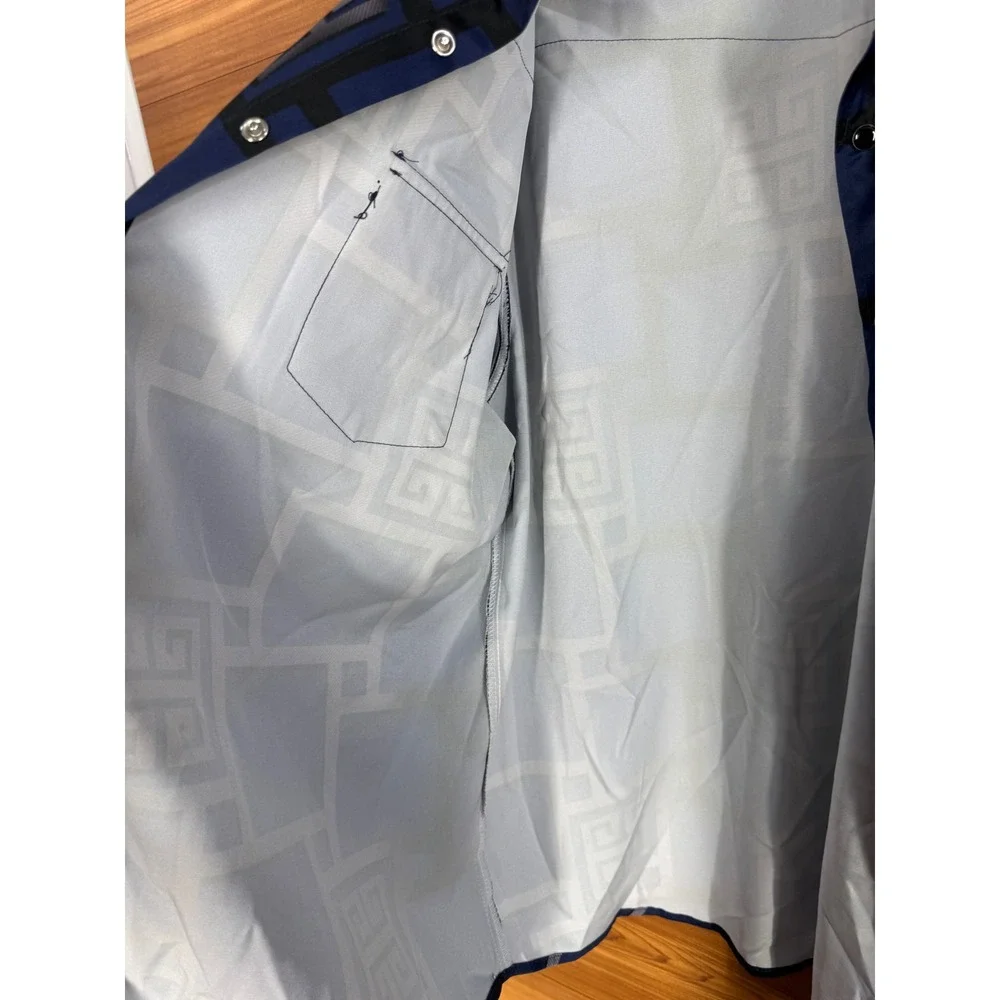 Senor De Los Cielos Mens 2XL Blue Geometric Greek Key Western Button Down Shirt